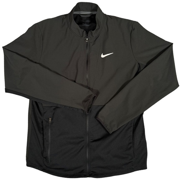 Nike Other - Nike Court Men Medium Black Full Zip Tennis Jacket Mesh Panel Standard Fit